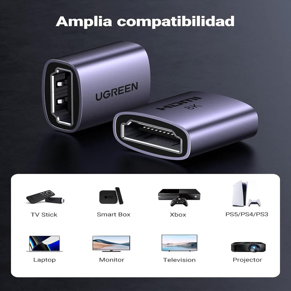 Adaptador Cables Hdmi 2.1 8K 60Hz 48 Gbps Hembra Earc 3D Hdr img #3