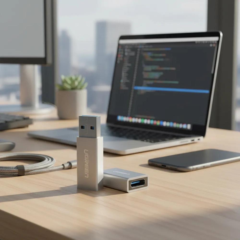 Adaptador Usb 3.0 A Usb C Hembra Datos 10 Gbps Otg 60W img #3