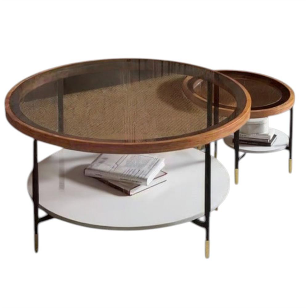 Set De Mesas Aura A7664 Color Madera Y Blanco img #1