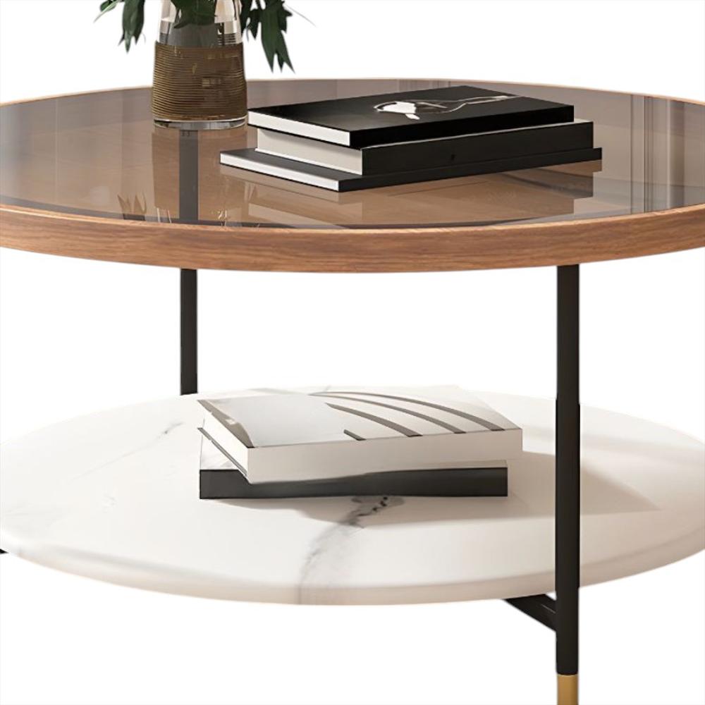Set De Mesas Aura A7664 Color Madera Y Blanco img #3