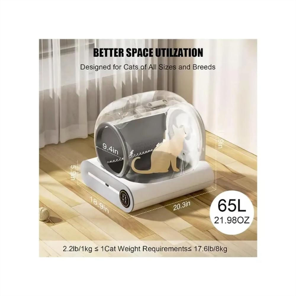 Arenero Automático Para Gatos Con App Y Conexión Wifi Blanco img #2