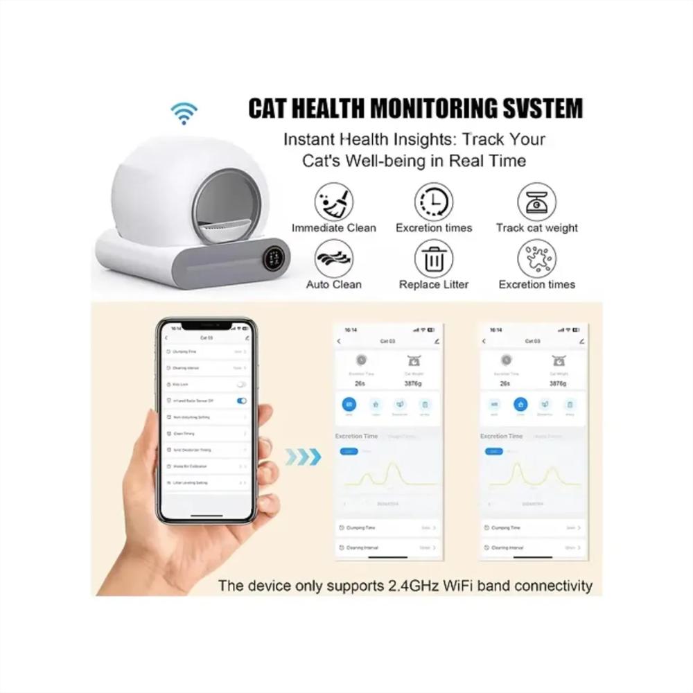 Arenero Automático Para Gatos Con App Y Conexión Wifi Blanco img #4