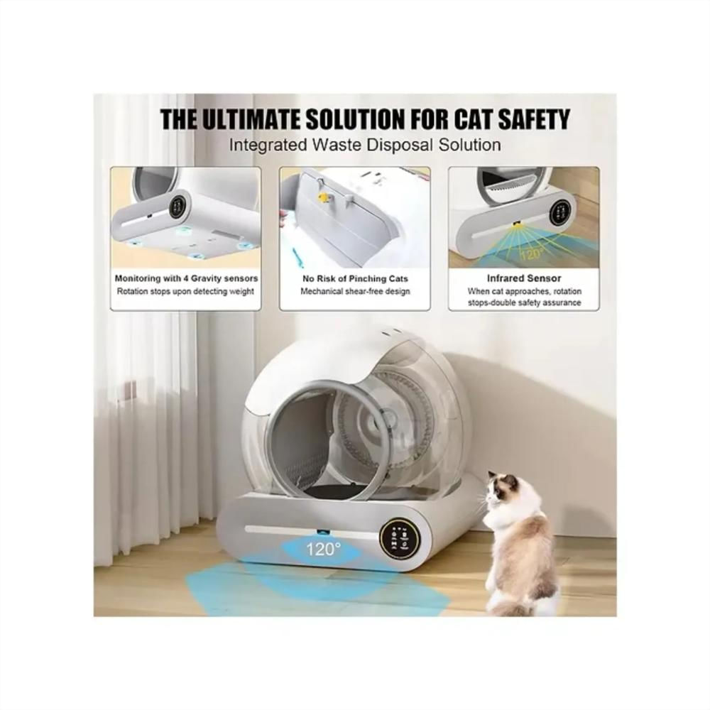 Arenero Automático Para Gatos Con App Y Conexión Wifi Blanco img #5