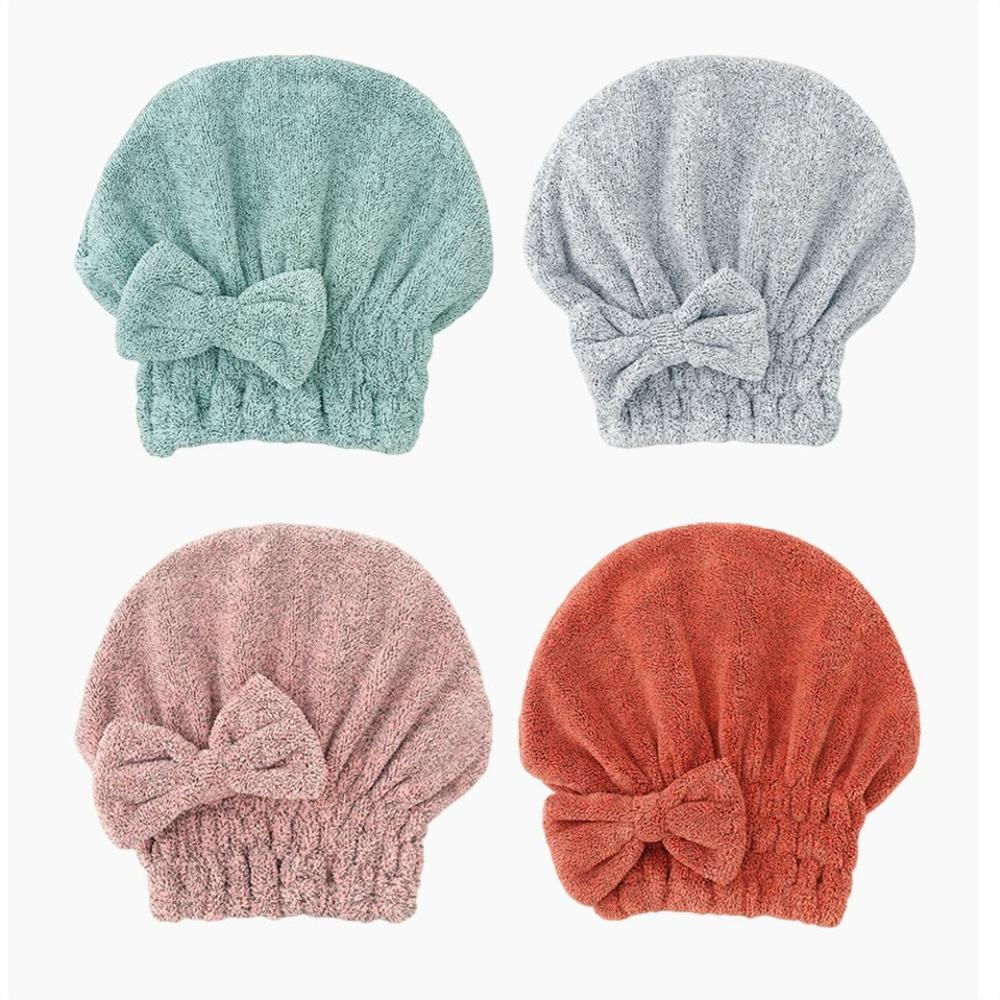 Toalla Para El Cabello Microfibra Tipo Gorro Secado Rápido Salmon img #3