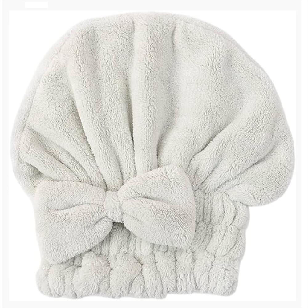 Toalla Para El Cabello Microfibra Tipo Gorro Secado Rápido . Blanco img #1