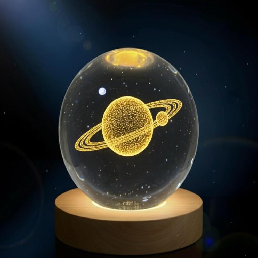 Esfera 3D Saturno Lámpara 8Cm Decorativa Con Luz Cálida img #2