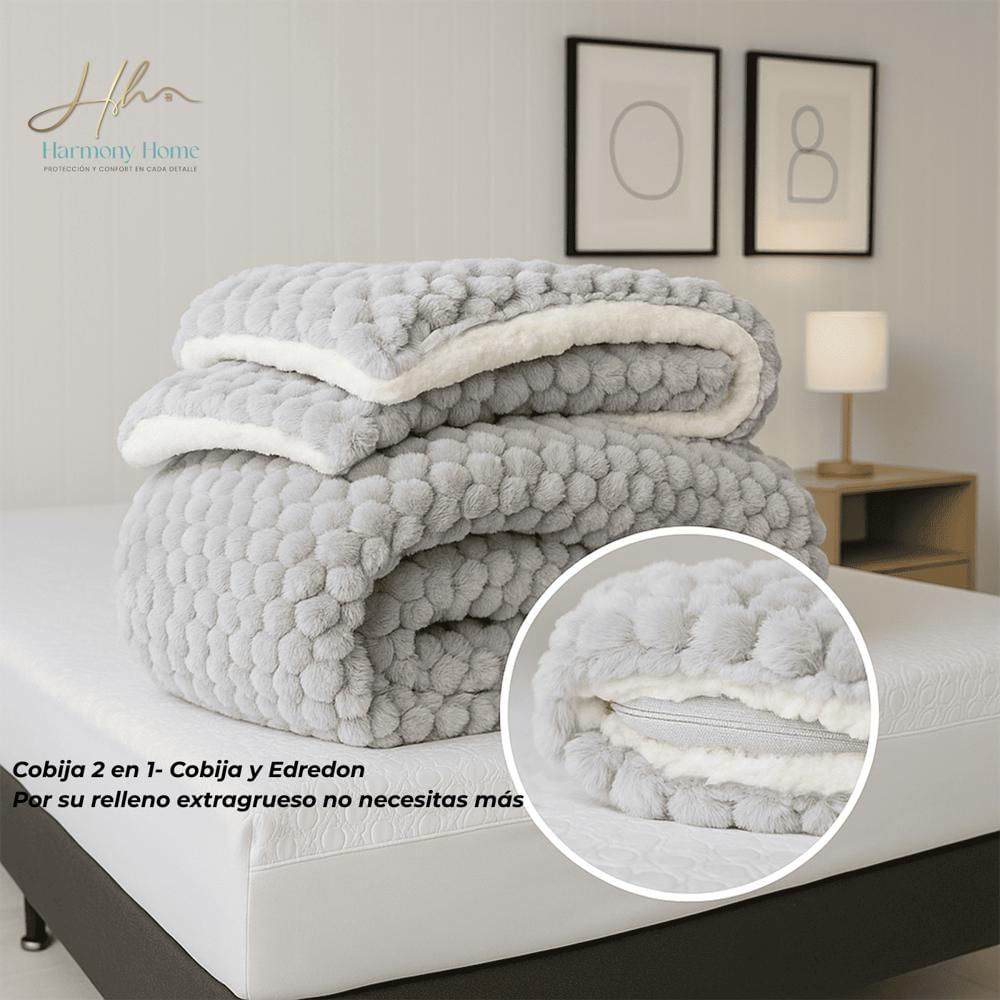 Cobija Premium Tipo Edredon 190*210 Gris 3 Piezas img #2