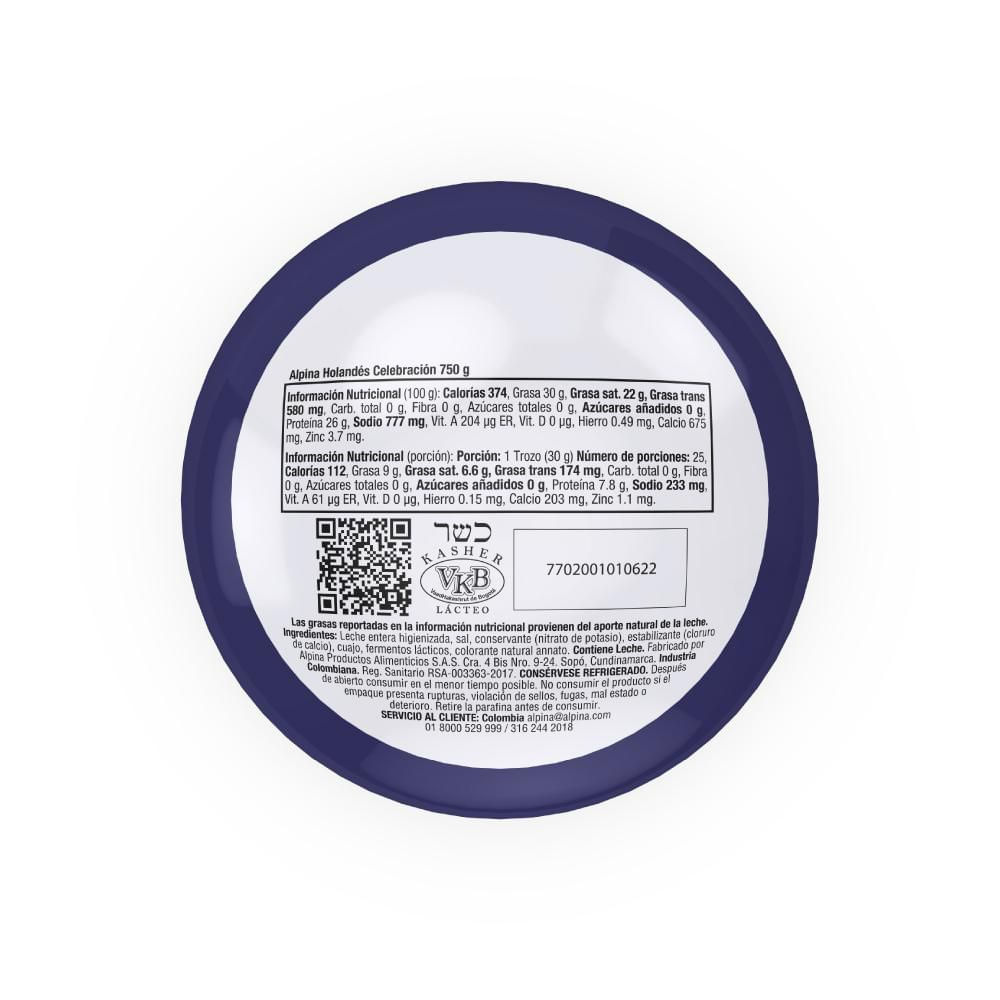 Queso Holandés Maduro ALPINA 750  gr img #3