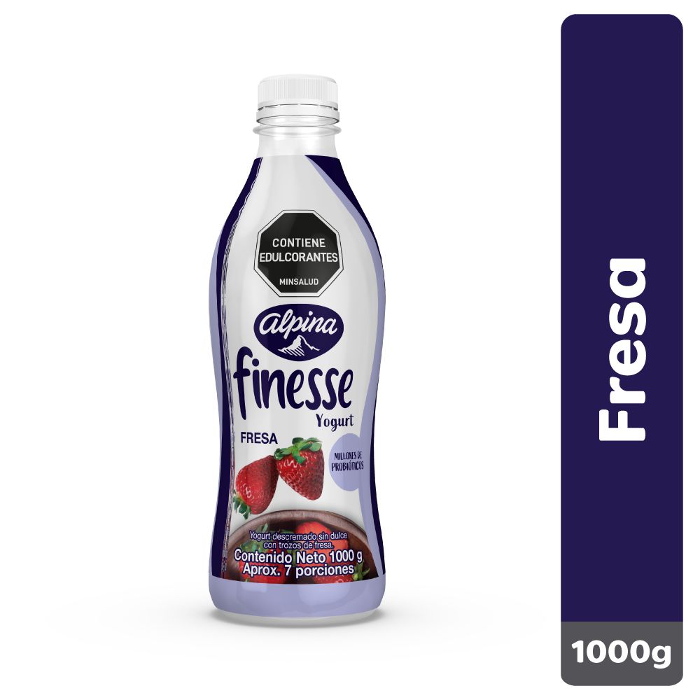 Yogurt FINESSE fresa botella (1000  gr)