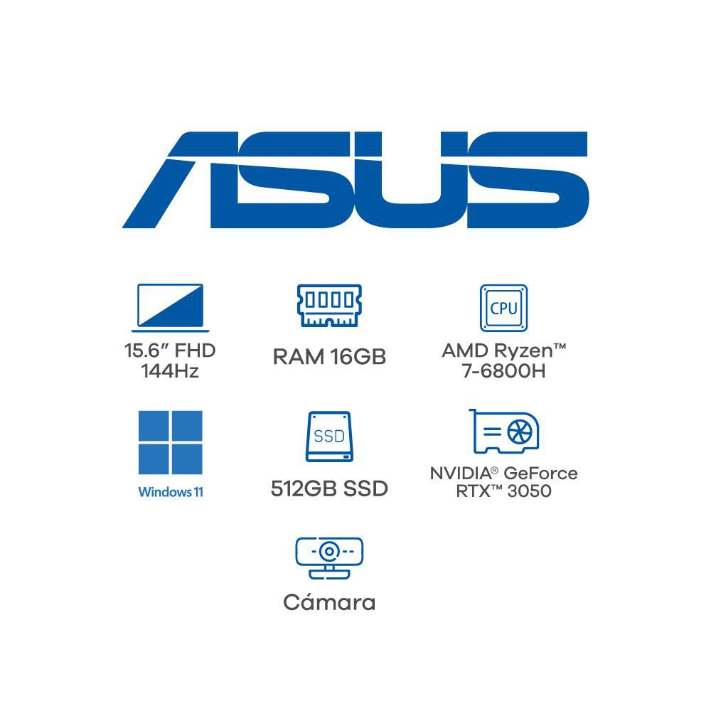 Portatil Gaming ASUS ROG Strix AMD Ryzen 7 6800H RAM 16 GB 512 GB SSD G513RCHN057W img #6