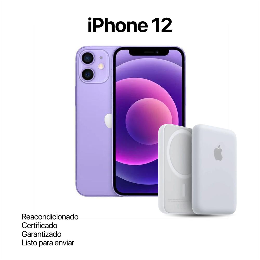 Iphone 12 128Gb Lila Reacondicionado + Power Bank