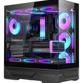 Gabinete Gamer Iceberg Crystal Gx Black 4 Ventiladores Argb Usb C Negro
