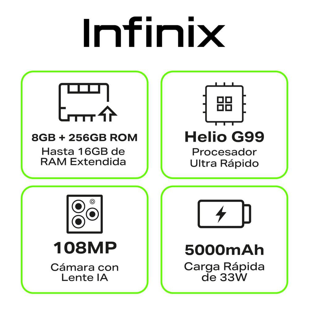 Celular INFINIX HOT 40 PRO 256 GB 8 GB RAM Verde img #2
