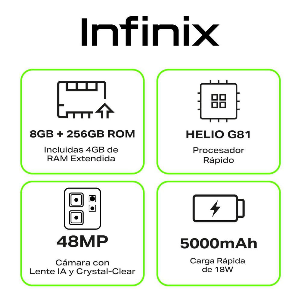 Celular INFINIX HOT 50i 256 GB 4 GB RAM Purpura img #2