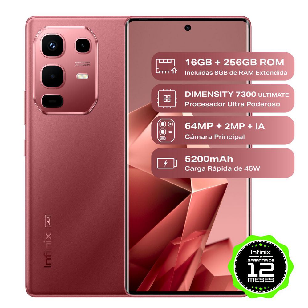 Celular INFINIX NOTE 50S 5G 256 GB 8 GB RAM Rojo