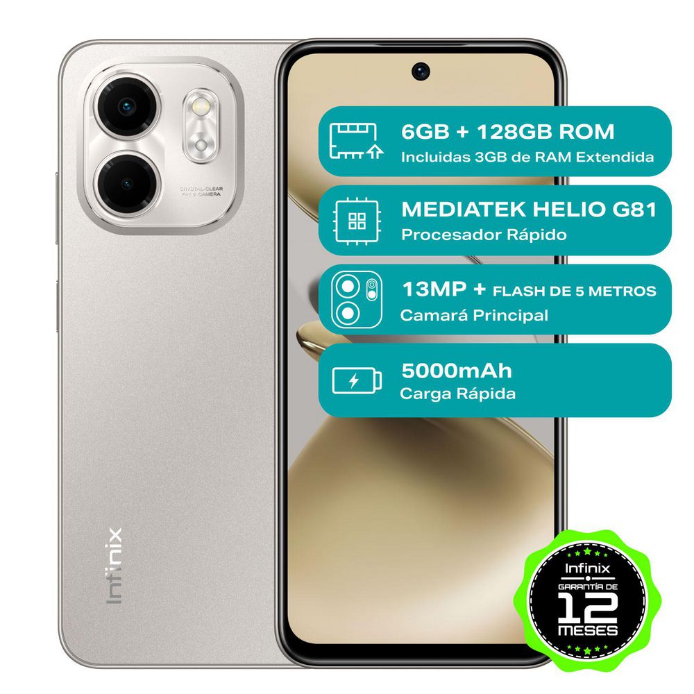 Celular INFINIX SMART 9 128 GB 3 GB RAM Gris img #1