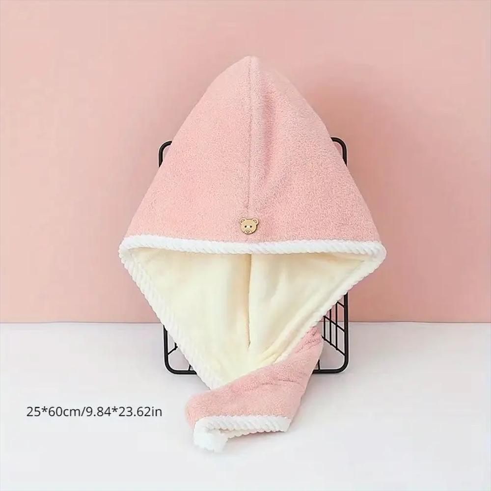 Toalla Turbante De Microfibra Para El Cabello Secado Rápido Rosa img #3