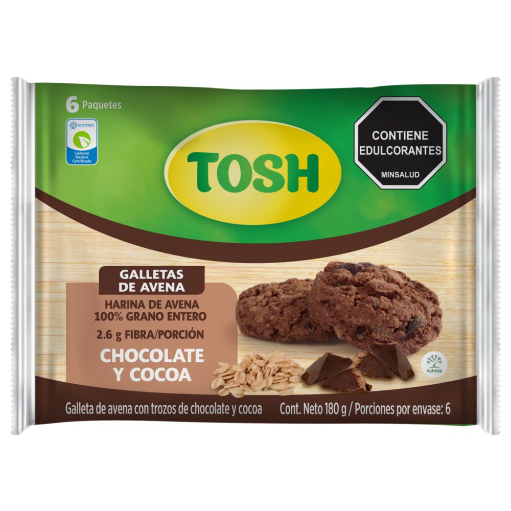 Galletas TOSH De avena con chocolate y cocoa (180  gr) img #2