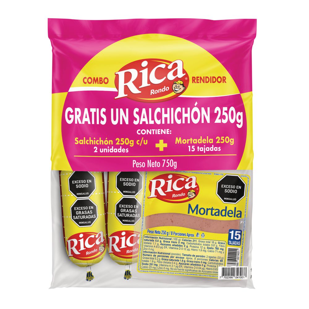 Combo Salchichón +Mortadela RICA 500  gr img #2
