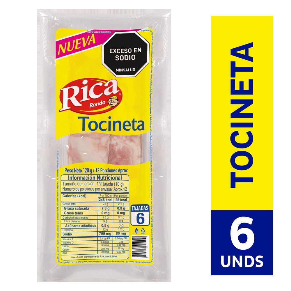 Tocineta RICA tajada (120  gr) img #1