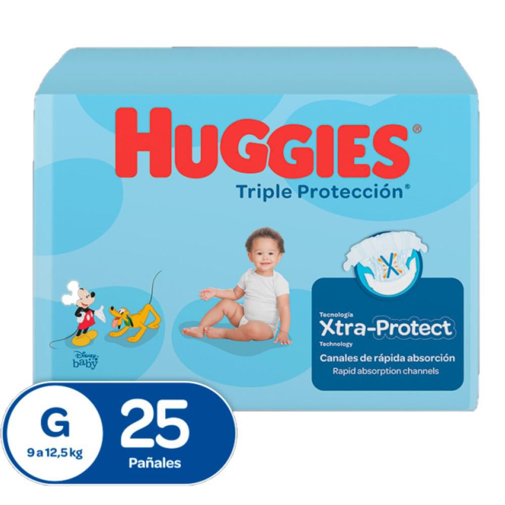 Pañales HUGGIES triple protección 3G (25  und)