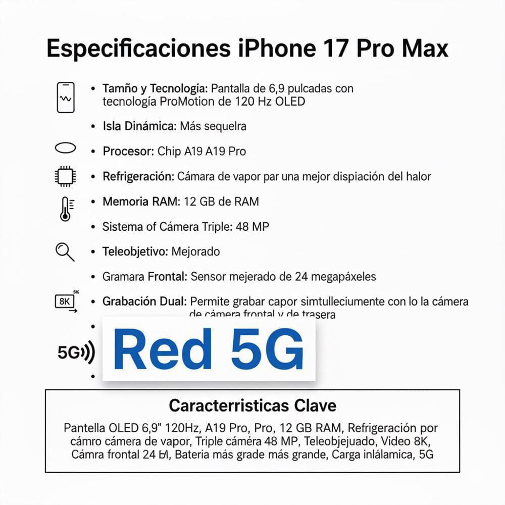 Iphone 17 Pro Max 512Gb Plata Esim img #4