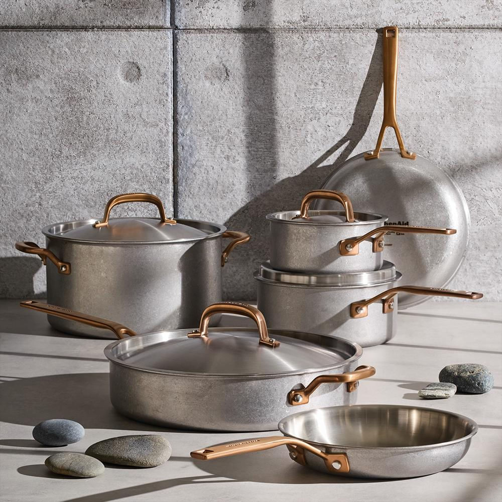 Batería De Cocina 10 Pzs, Acero Inoxidable 5 Capas. Stonewash. Kitchenaid img #1