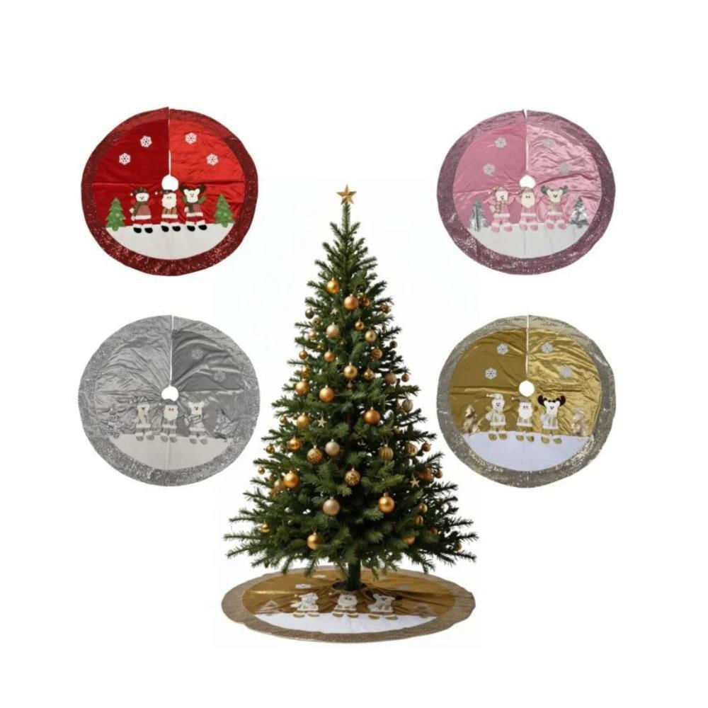 Pie De Árbol Navideño Decorativo Redondo img #2