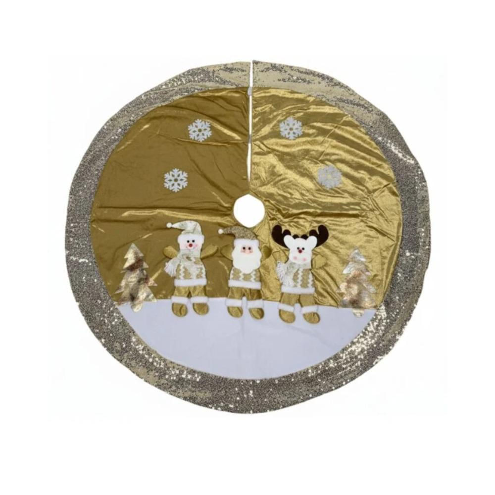 Pie De Árbol Navideño Decorativo Redondo img #3