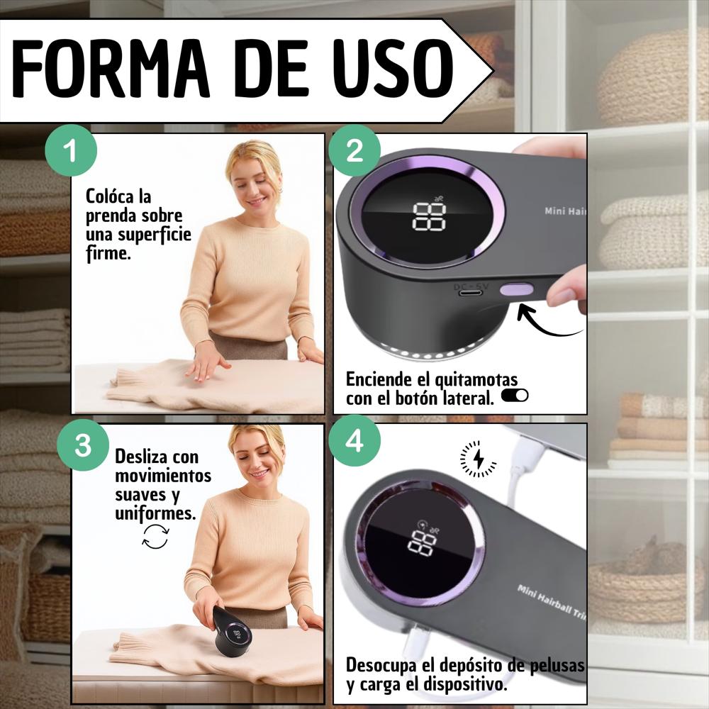 Removedor De Pelusa Recargable Digital Portátil img #4