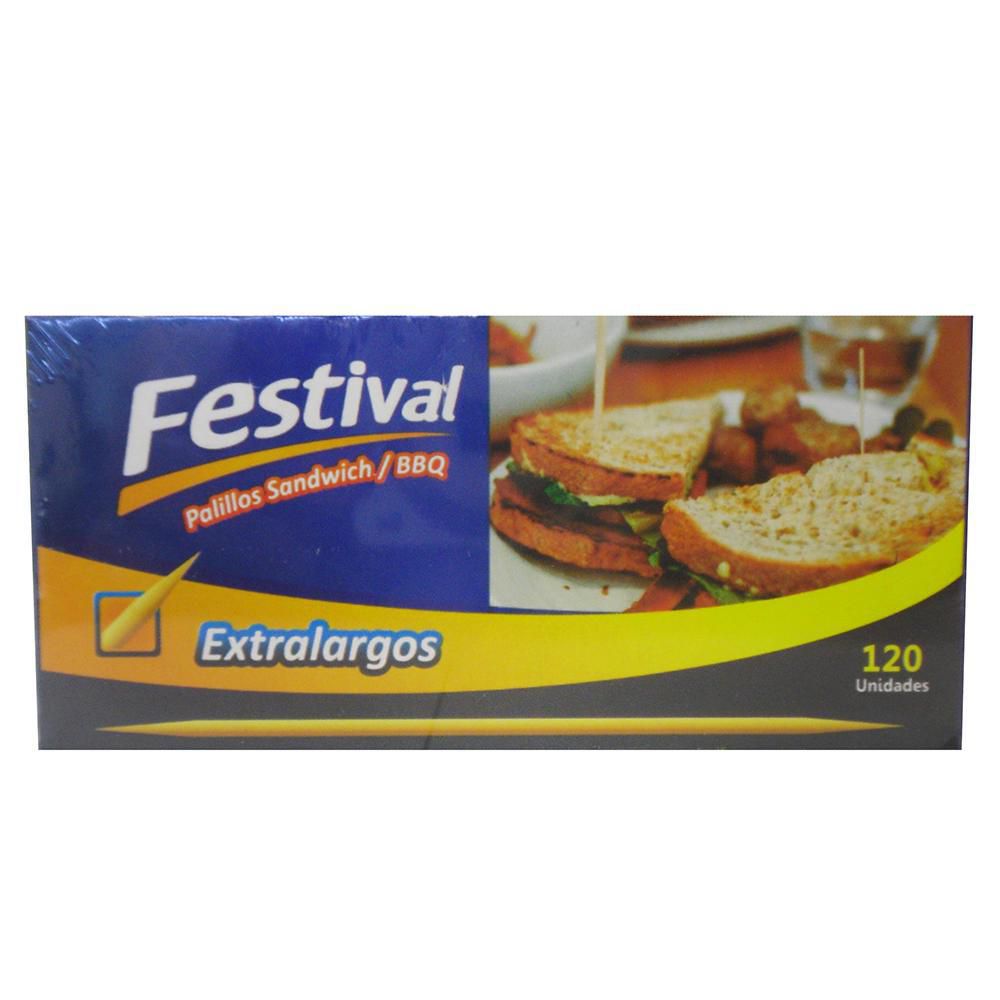 Palillos pinchos FESTIVAL extralargos contiene 120 uds img #1