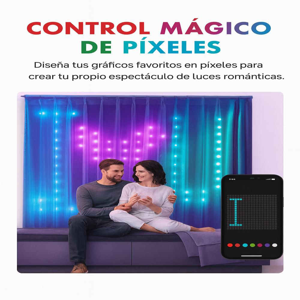 Cortina De Luces Inteligentes 2 Metros 90 2 img #1
