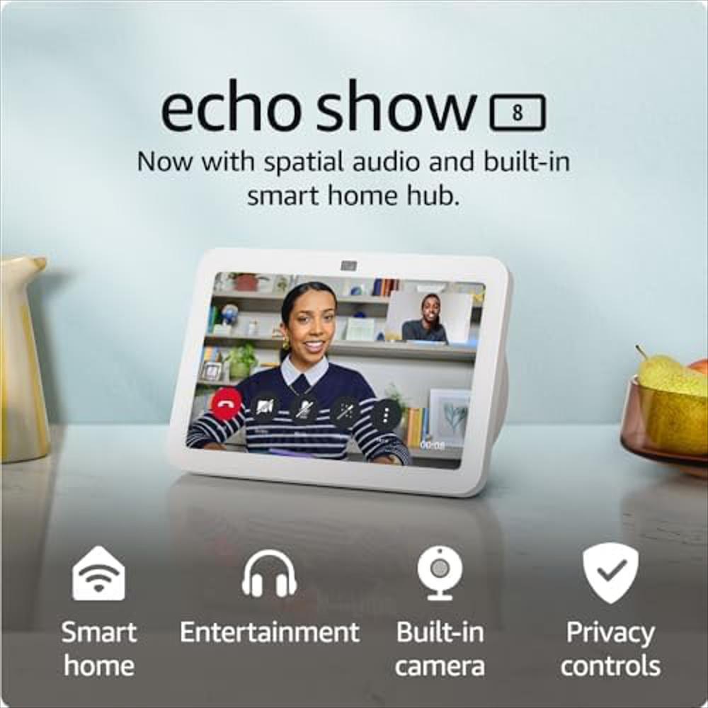 Amazon Echo Show 8 3.ª Generación, Modelo De 2023 Con Audio Espacial, Hub De Smart Home Y Alexa Blanco