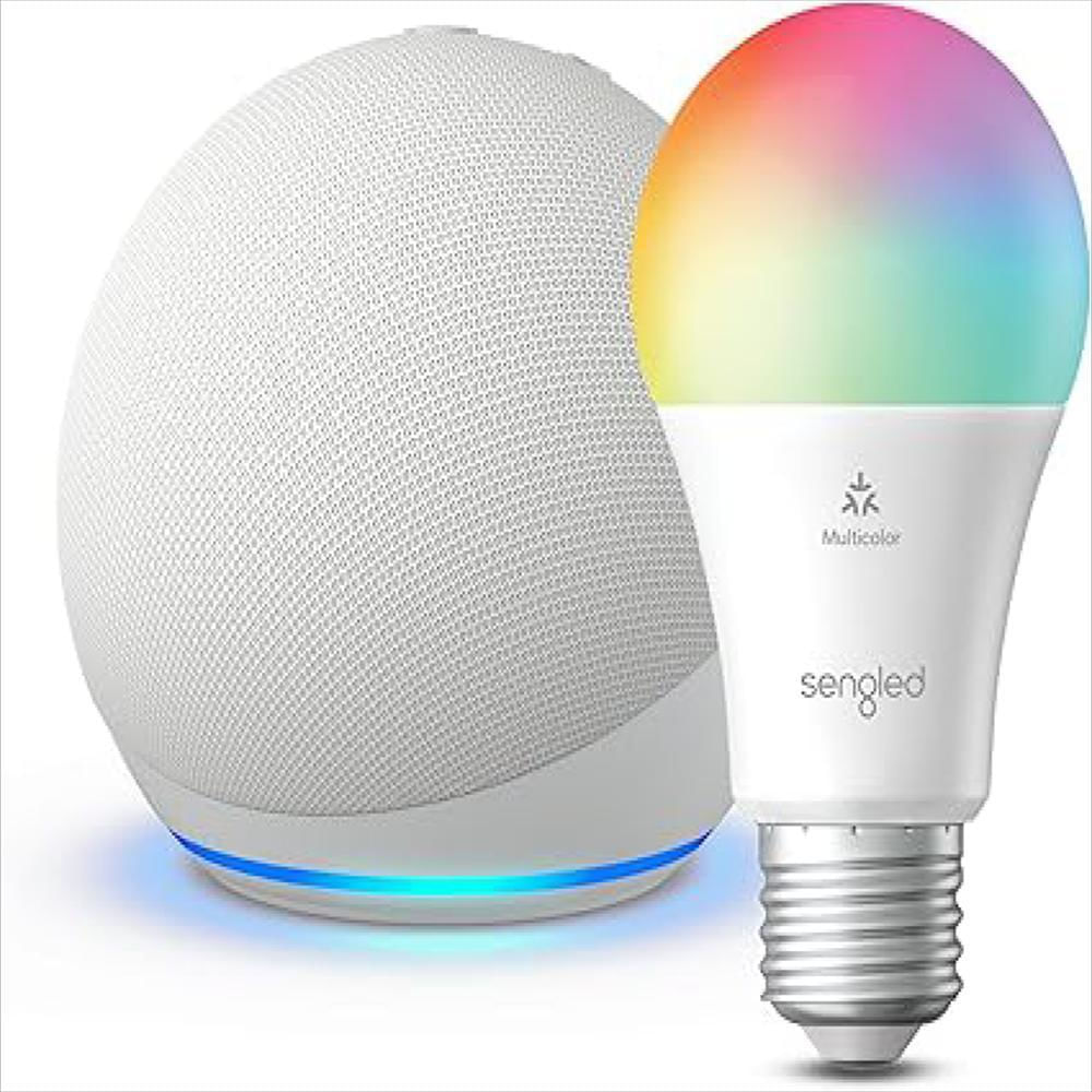 Alexa Amazon Parlante Echo Dot 5ª Blanco Y Bombillo Led 9W