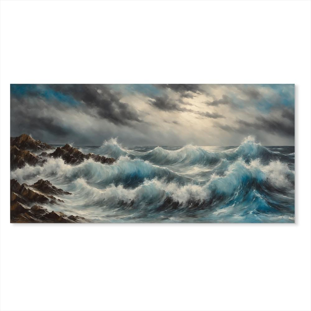 Lienzo Poder Del Mar En Movimiento 118X55cm img #1