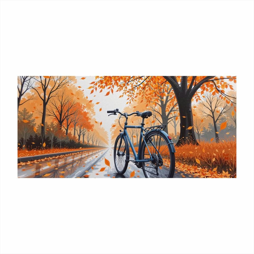 Lienzo Vintage Otoño En Bicicleta 118X55cm img #1
