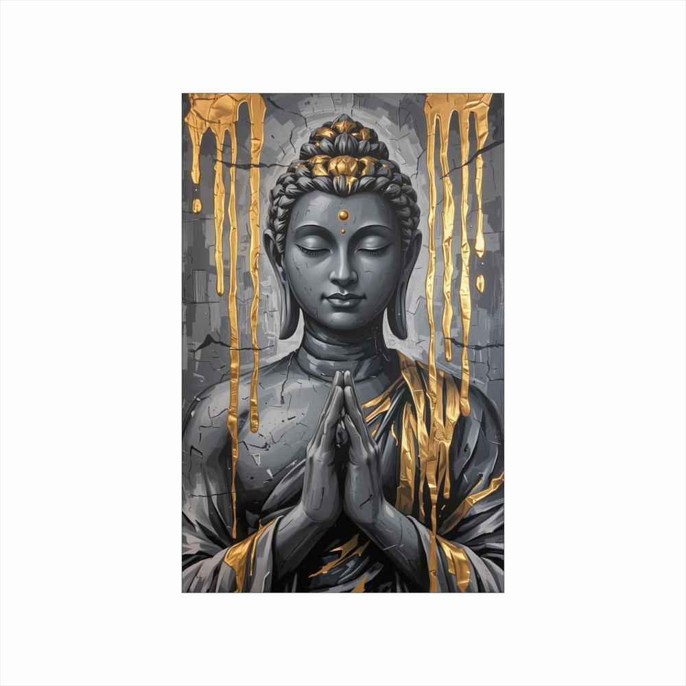 Lienzo Cuadro Espiritual Buda Dorado Moderno 93X60cm img #1