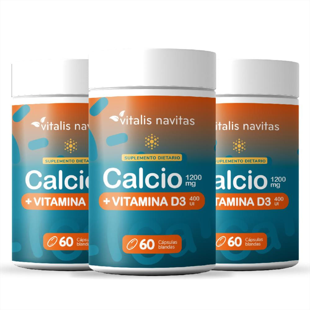 Plan 90 Días Calcio + Vitamina D3 Vitalis Navitas (3 Frascos)