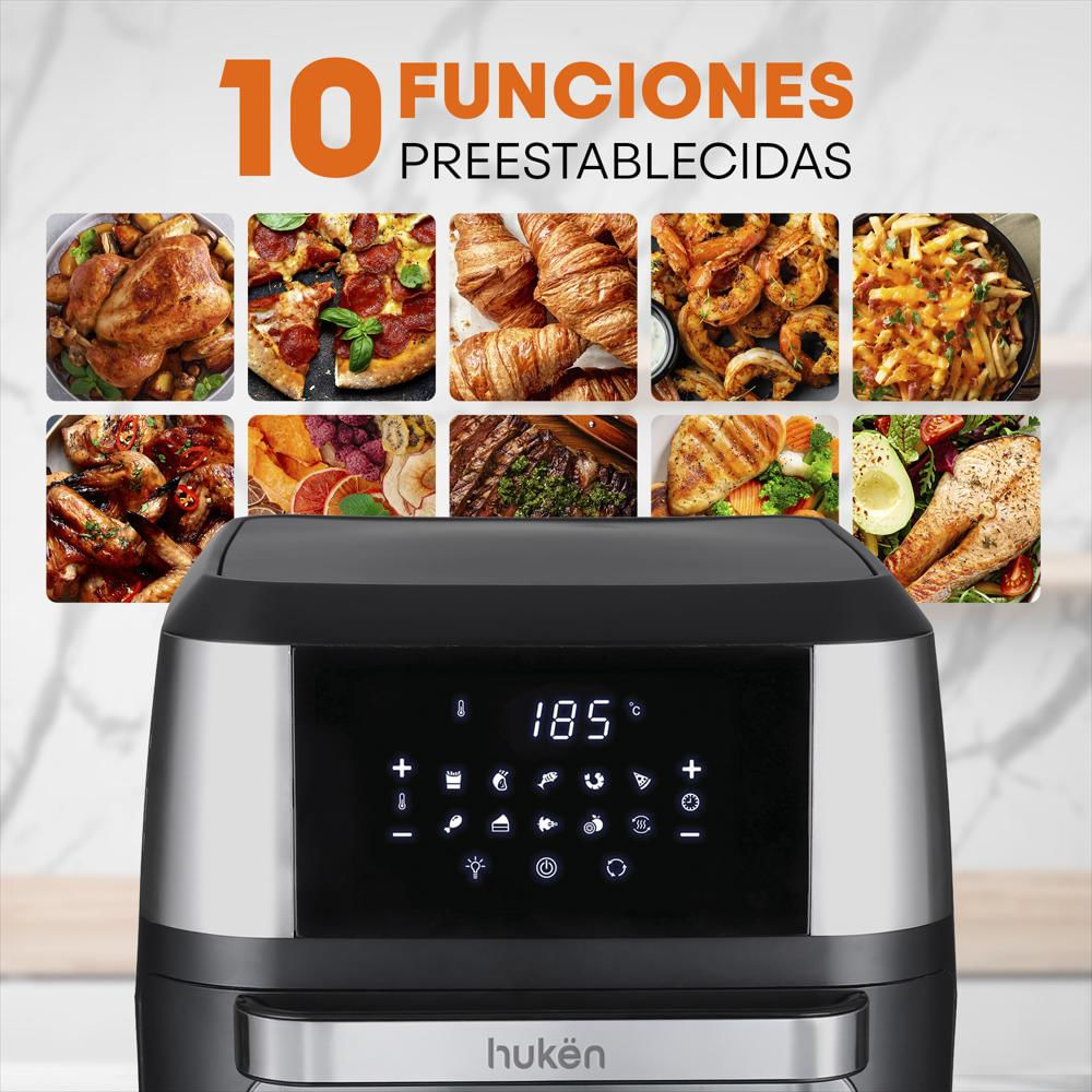Freidora De Aire Multifuncional Premium Negro 12L Hukën® img #3