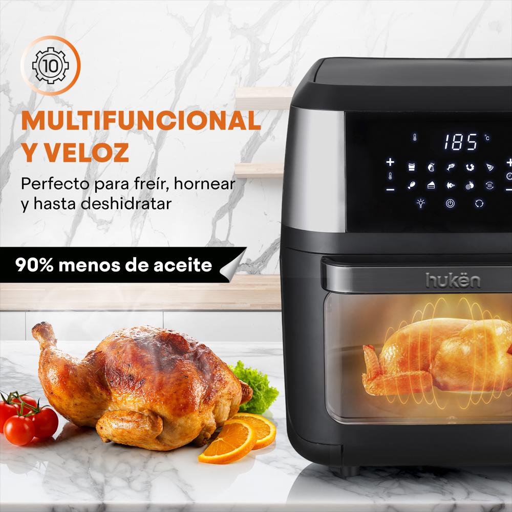 Freidora De Aire Multifuncional Premium Negro 12L Hukën® img #5