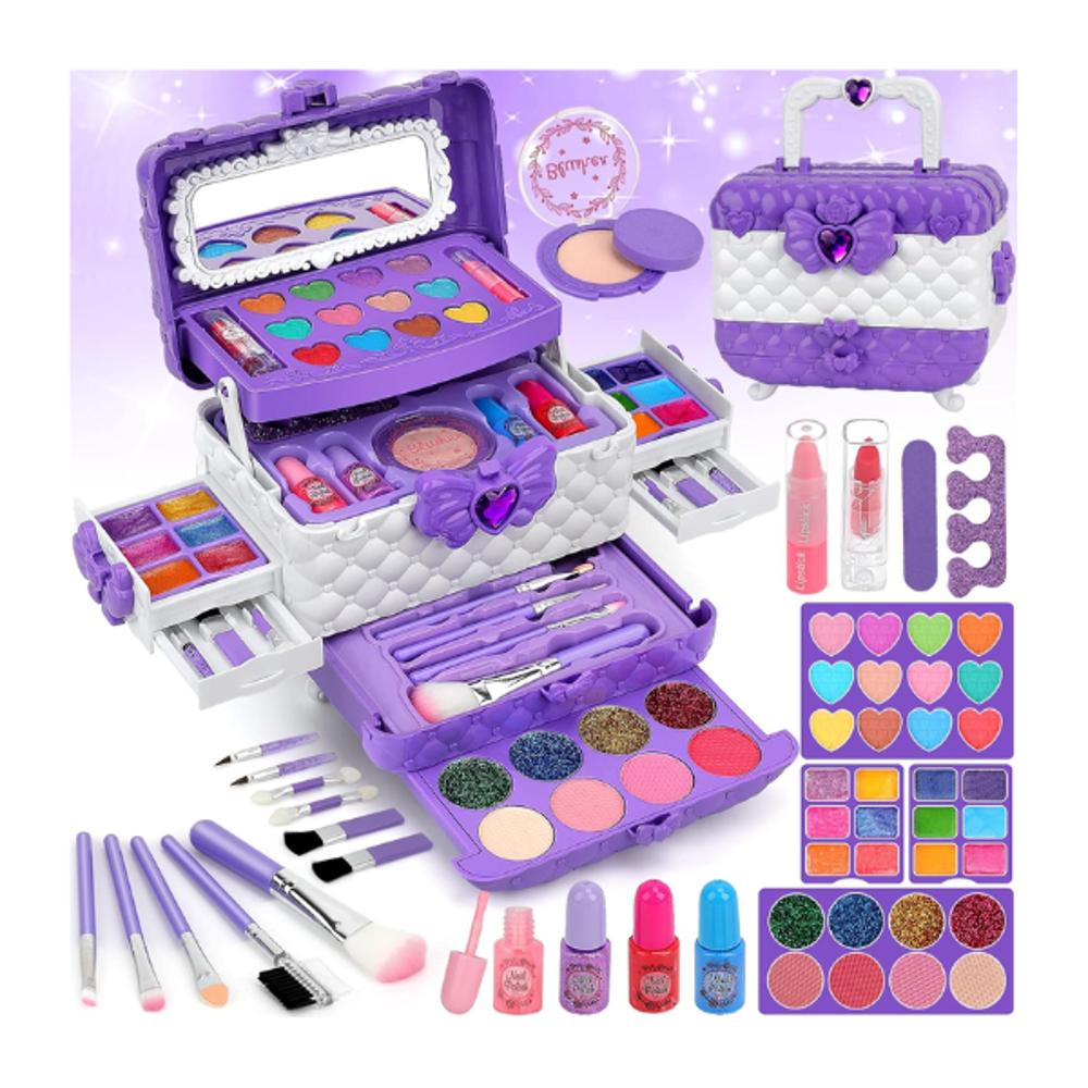 Teensymic Kit De Maquillaje De Moda Para Niñas 54 Piezas Morado img #1