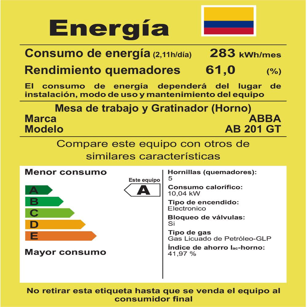 Estufa con Horno Abba 4 Puestos Gas Propano Tapa Vidrio img #5