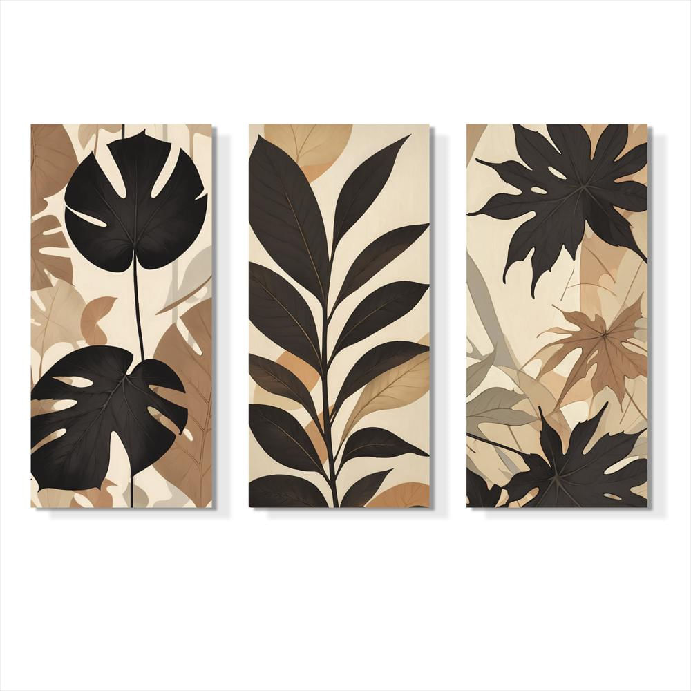Lienzo Tríptico Arte Botánico Minimalista 72X34cm C/U img #1