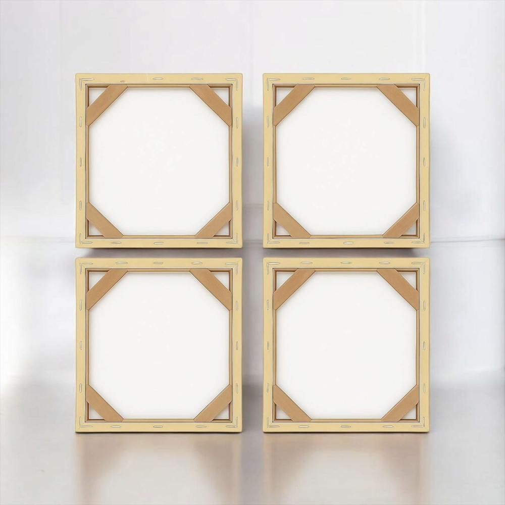 Lienzo Abstracto Contrastes Cálidos Set X4 De 34X34cm C/U img #3