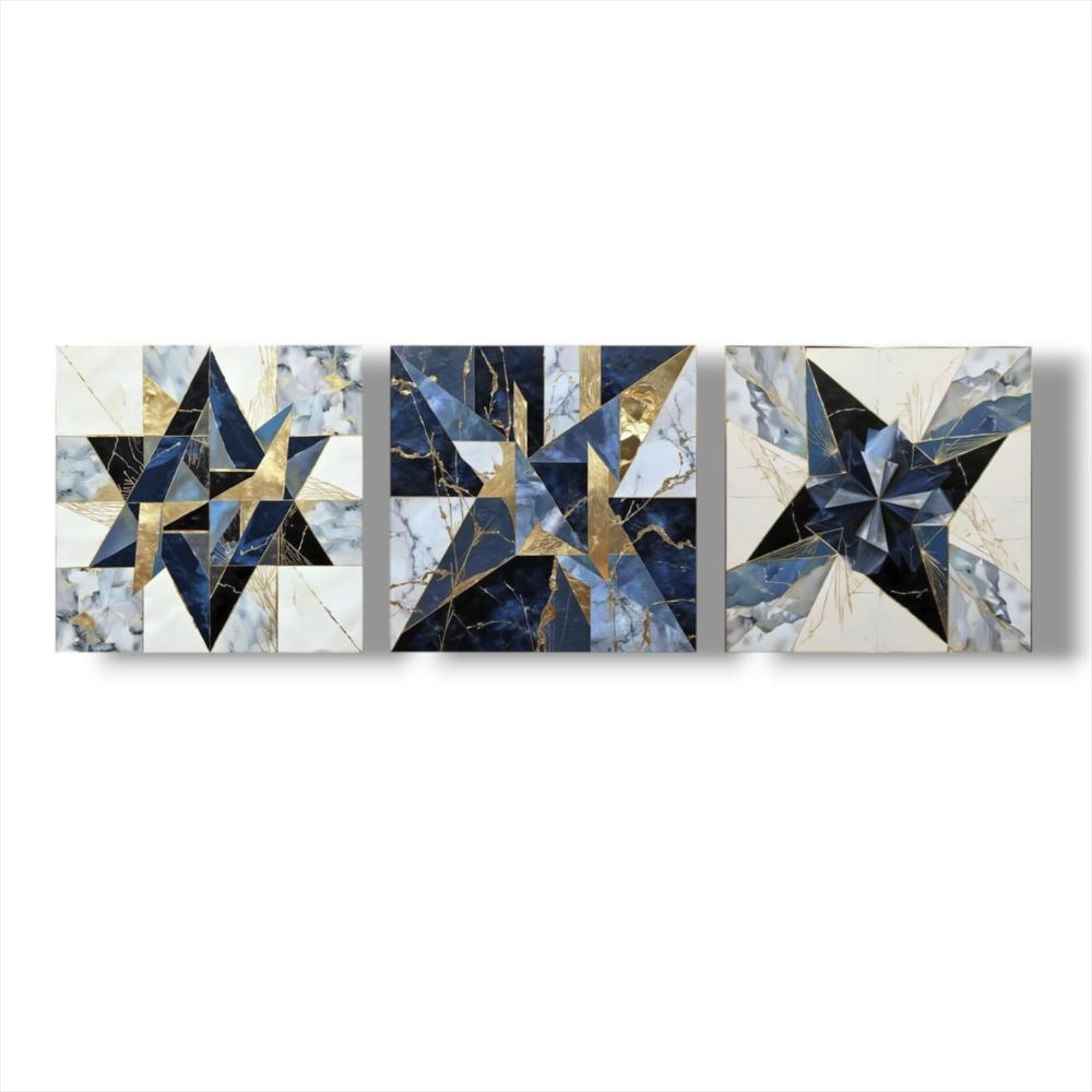 Lienzo Cuadros Decorativos Prisma Estelar Set X3 34X34cm C/U img #1