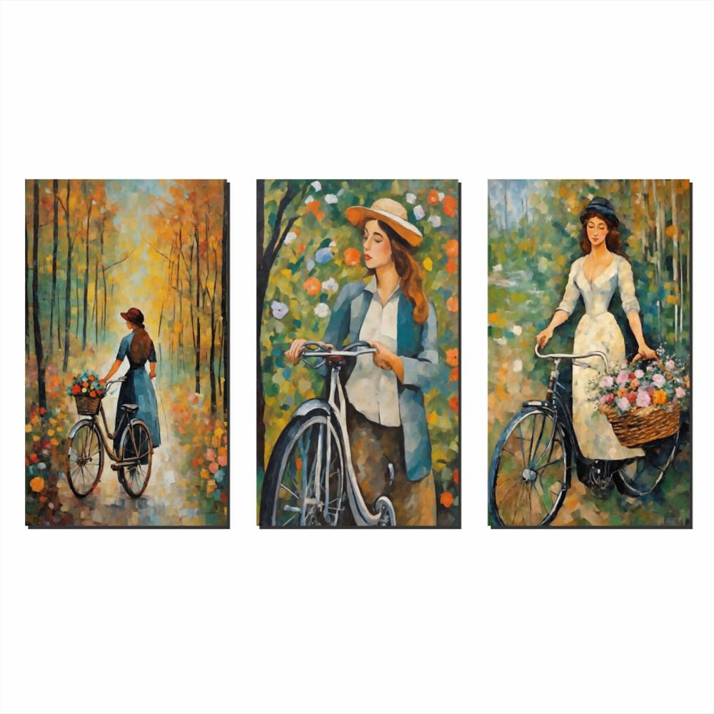 Lienzo Tríptico Estilo Pintura Clásica Set X 3 De 60X43cm C/U img #1