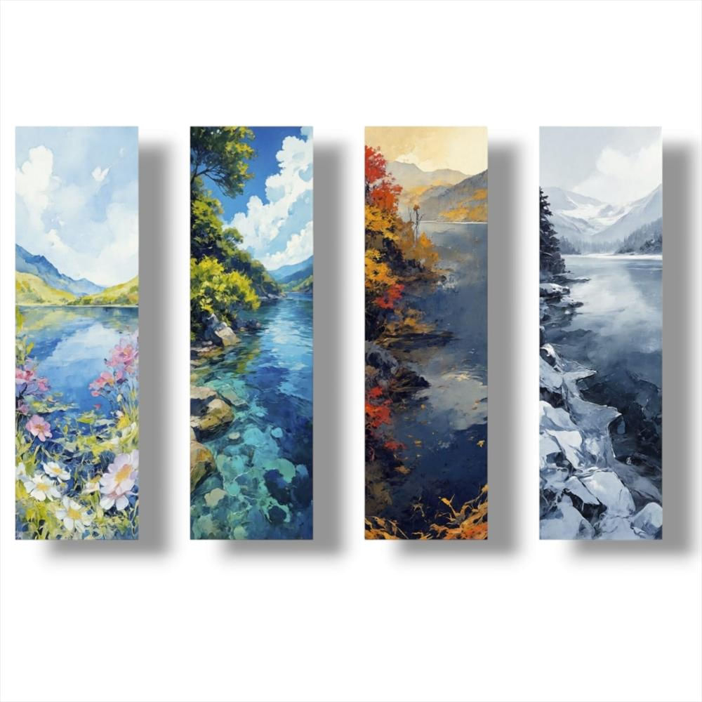 Lienzo Cuadros Decorativos Ritmo Estacional Set X4 60X18cm C/U img #1