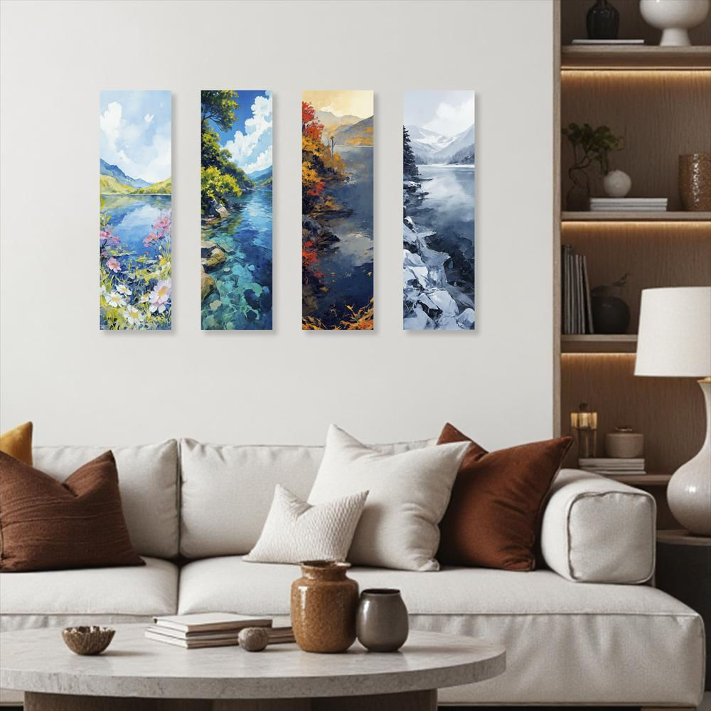 Lienzo Cuadros Decorativos Ritmo Estacional Set X4 60X18cm C/U img #2