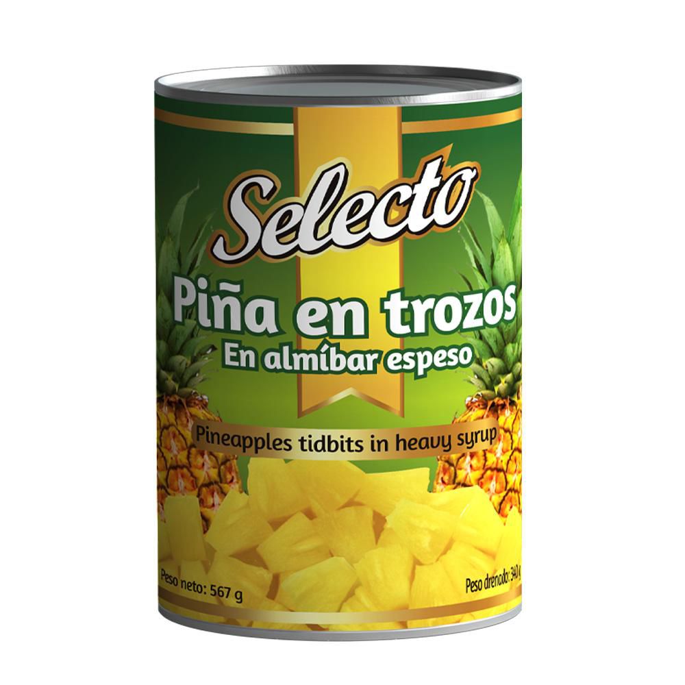 Piña en trocitos SELECTO en almíbar espeso (340  gr) img #1