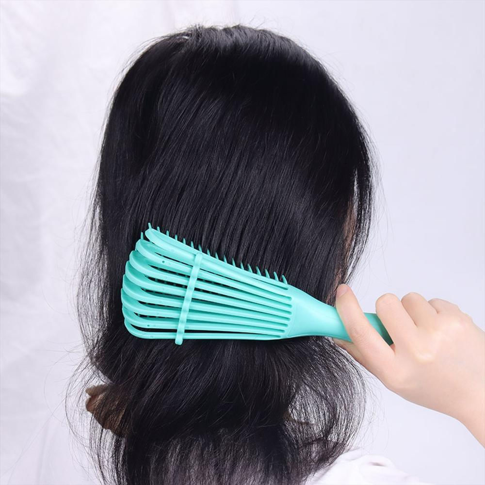 Cepillo De Silicona Flexible Para Desenredar Anti Friz Verde img #3